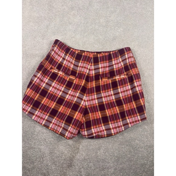 Maeve Sunday Plaid Mini Skort Anthropologie 4 Petite Red Pink - Picture 6 of 11